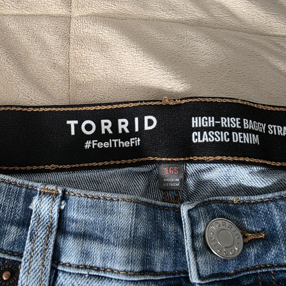 Torrid High-Rise Baggy Straight Classic Denim Jeans